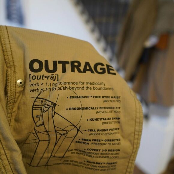 KUHL ACTIVE OUTRAGE CARGO PANTS MEN'S 40‎ X 32 BROWNISH - Picture 6 of 8